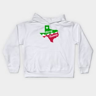 Merry Texmas - Longhorns with Santa Kids Hoodie